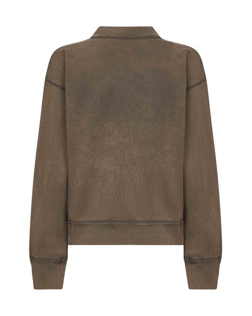 Isabel Marant Brown Cotton Blend Moby Logo Sweatshirt