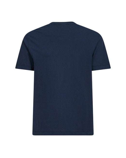 Mc2 Saint Barth Blue Fresh Cotton Crepe Orson T-Shirt With Embroidery for men