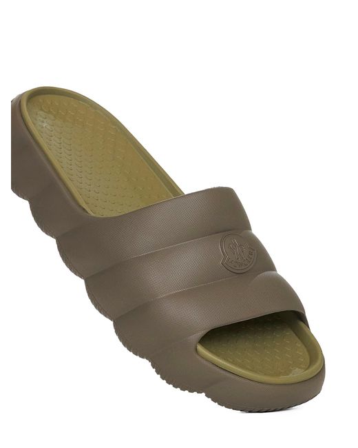 Moncler Brown Eva Quilted Lilo Sliders for men
