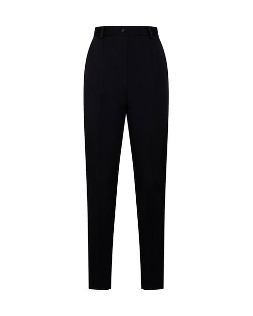 Dolce & Gabbana Black Stretch Wool And Silk Trousers