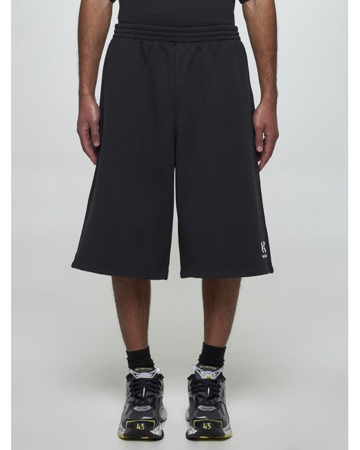 Balenciaga Under Armour Cotton Oversized Shorts in Blue for Men | Lyst