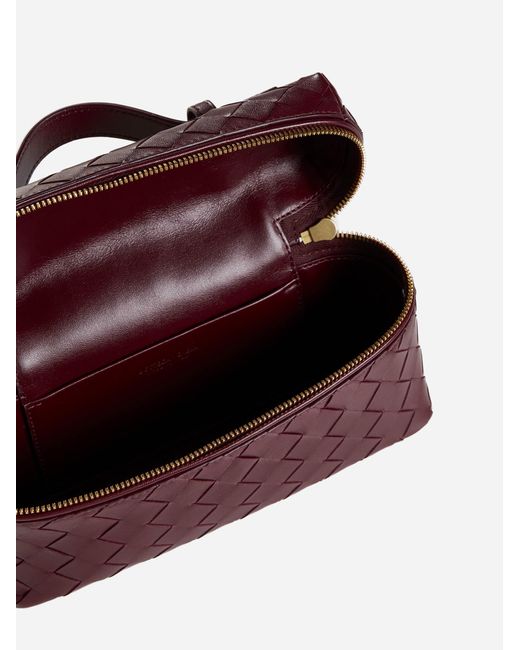 Bottega Veneta Purple Vanity Case Intrecciato Leather Bag