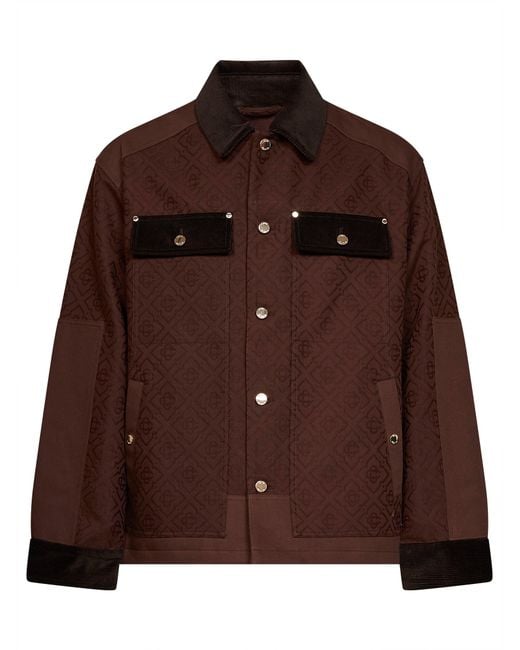 Casablanca Brown Dark Monogram Cotton Workwear Safari Jacket for men