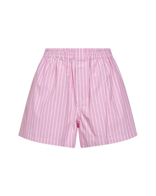 Balenciaga Pink And Striped Cotton Boxer Shorts