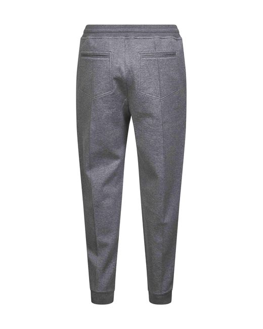 Brunello Cucinelli Gray Double Fleece Jogger Trousers for men