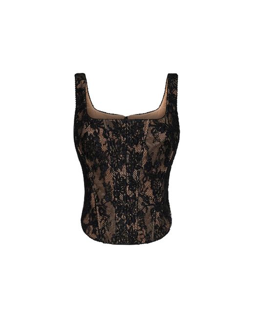 Self-Portrait Black Lace Corset Top