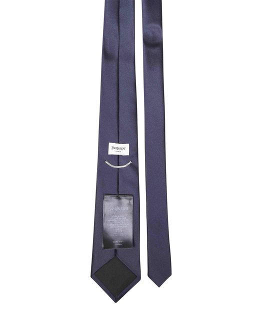 Saint Laurent Blue Silk Satin Tie for men