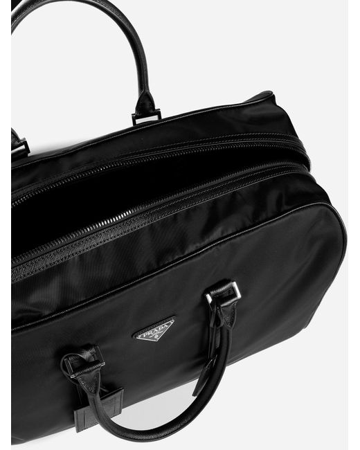 Prada Black Re-nylon Duffel Bag for men