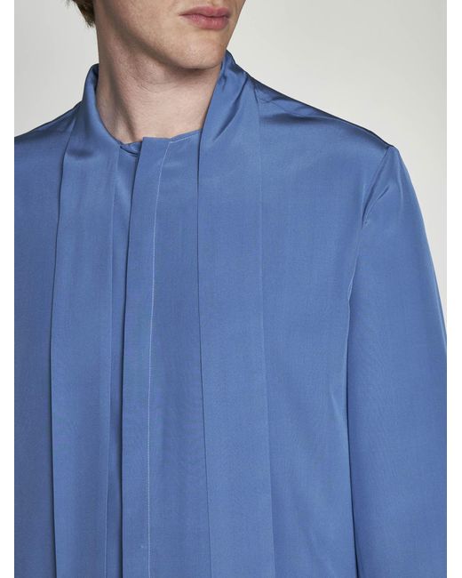 Valentino Blue Silk Shirt for men