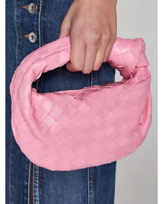 Bottega Veneta Pink Mini Jodie Intrecciato Leather Bag
