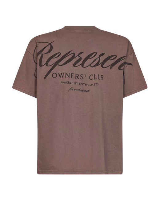 Represent Brown Truffle Owners Club Script T-Shirt for men