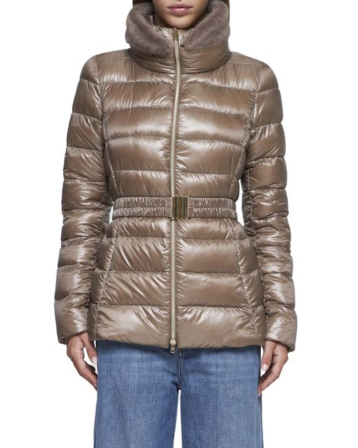 Herno Icons Brown Claudia Quilted Nylon Down Jacket By