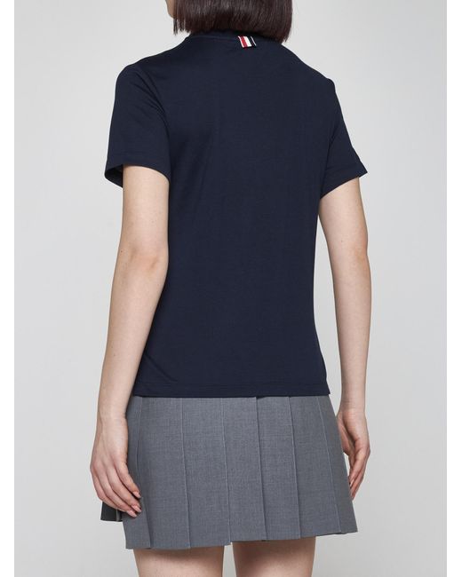 Thom Browne Blue Relaxed-fit Cotton T-shirt