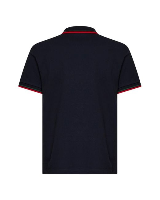 Gucci Blue Stretch Cotton Piqué Embroidered Polo Shirt for men