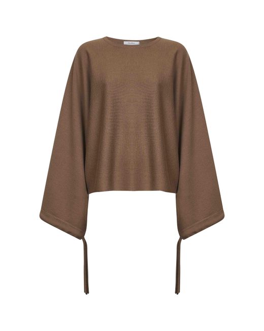 Max Mara Natural Wool Knit Frais Cropped Sweater