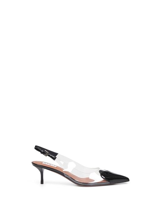 Alaïa White Alaã¯A Pvc And Patent Leather Le Cå“Ur Slingback Pumps