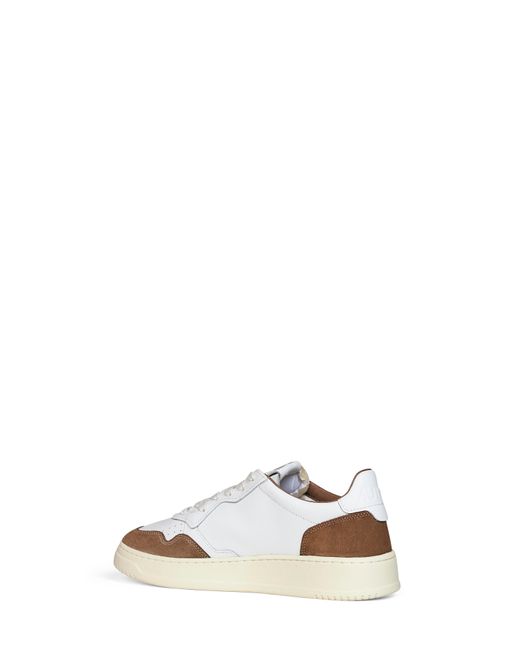 Autry White Leather And Tobacco Suede Medalist Low Sneakers for men