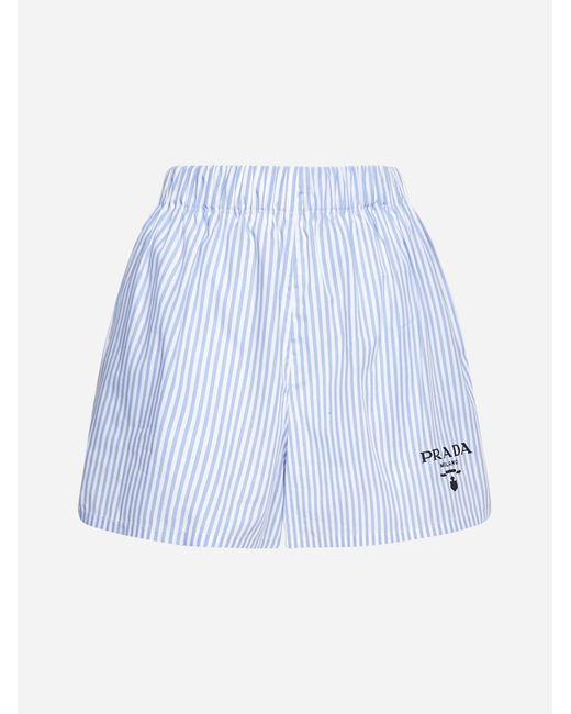 【関税&送料込】Prada Pastel Light Blue Poplin Shorts 関税&送料込】Prada Pastel Light Blue Poplin Shorts