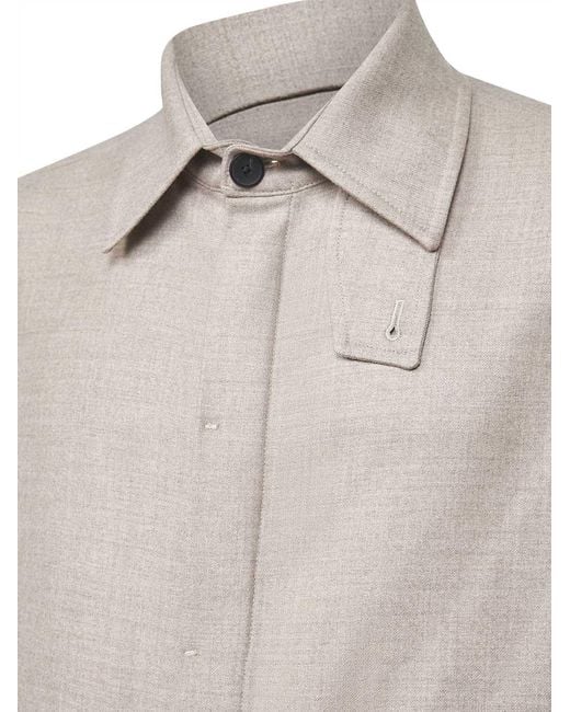 D 40 White Loro Piana Stretch Flannel Chet Shirt Jacket for men