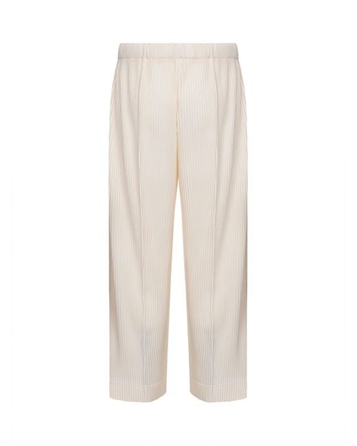 Homme Plissé Issey Miyake White Wall Pale Monthly Colors January Trousers<Br for men