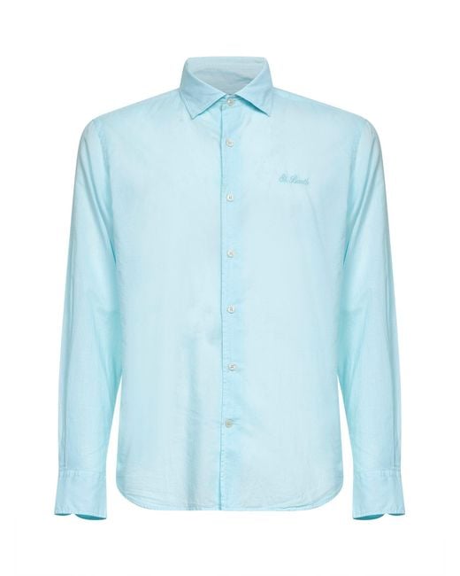Mc2 Saint Barth Blue Chemise Shirt Voile Cotton for men
