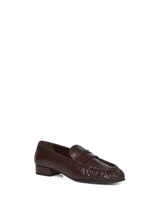 PRADA CALZATURE Brown Buffalo Leather Loafers