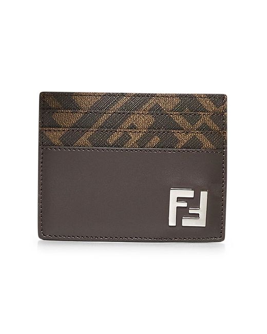 Portacarte Squared Ff di Fendi in Brown da Uomo