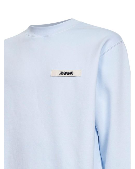 Jacquemus Blue Organic Cotton Fleece The Gros Grain Sweatshirt for men