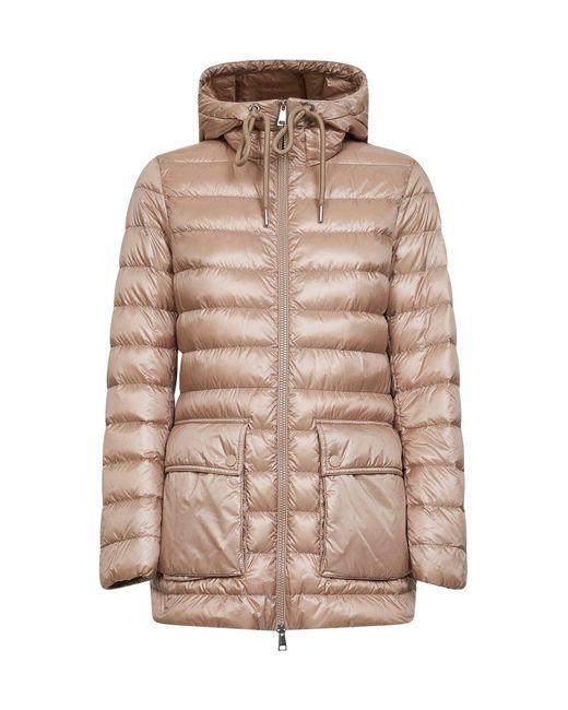 Moncler Natural Jasmin Hooded Short Down Jacket