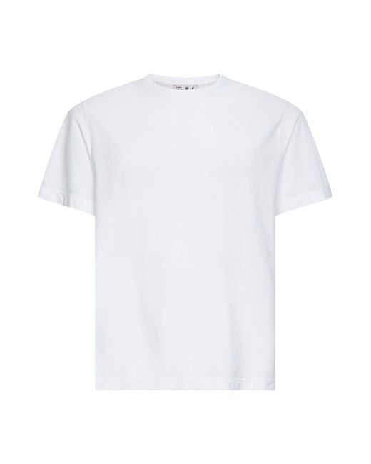 Mc2 Saint Barth White Fresh Cotton Crepe Orson T-Shirt With Embroidery for men