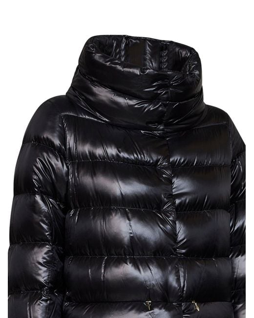 Herno Black Ultralight Nylon Cape Down Jacket