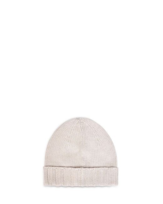 D 40 White Virgin Wool Knit Beanie for men