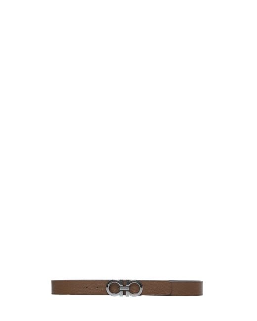 Ferragamo White Gancini Reversible Leather Belt By for men