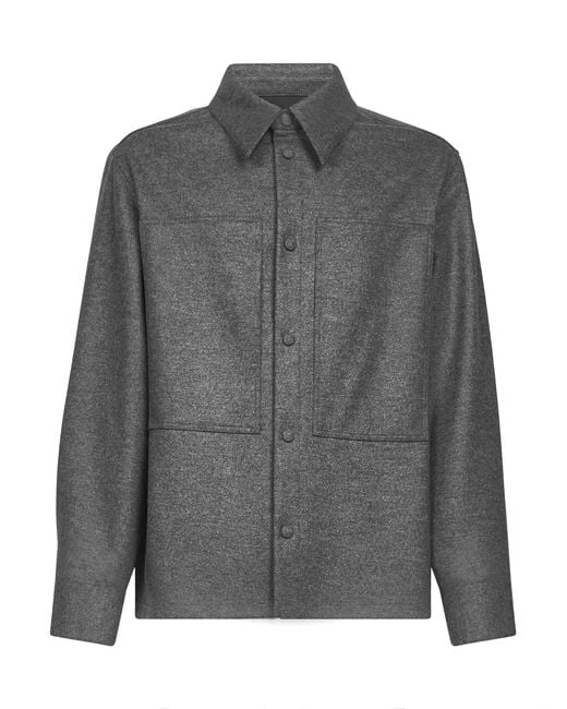 Jil Sander Gray Melton Wool Shirt for men