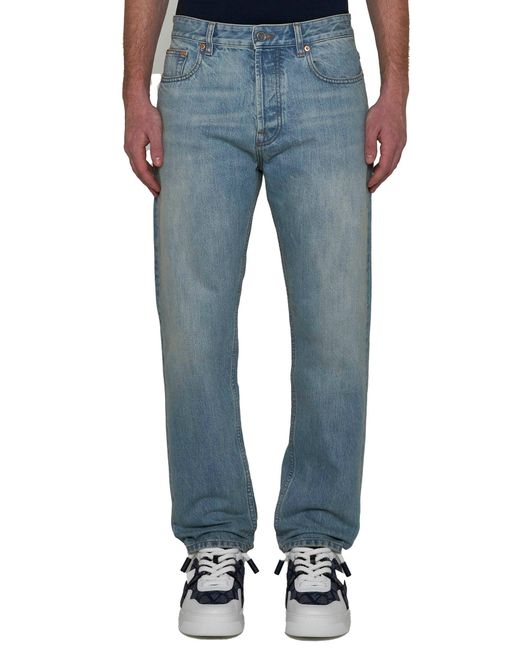Valentino Blue Straight-Leg Jeans for men