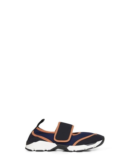 Marni White Dark And Lycra Mary Jane Running Sneaker