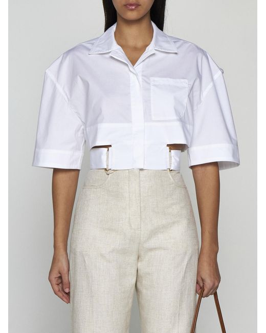 Jacquemus White Bari Cotton Short Shirt