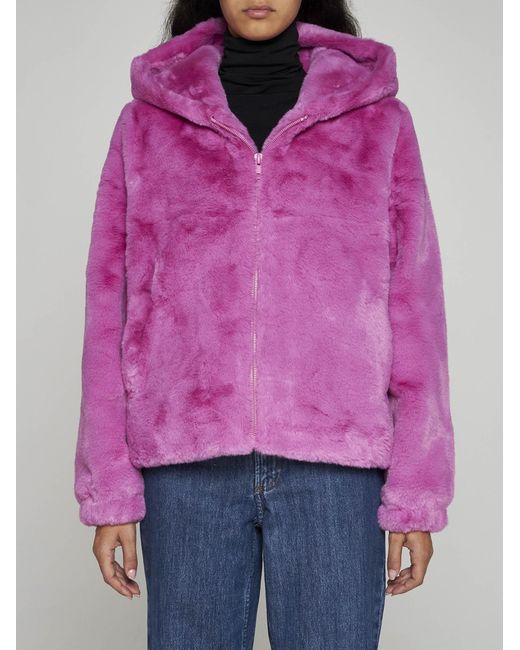 Apparis Pink Luz Faux Fur Jacket