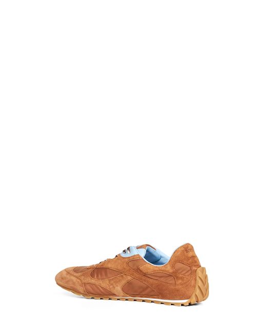 Bottega Veneta Brown Amber Suede And Nylon Orbit Flash Sneakers for men