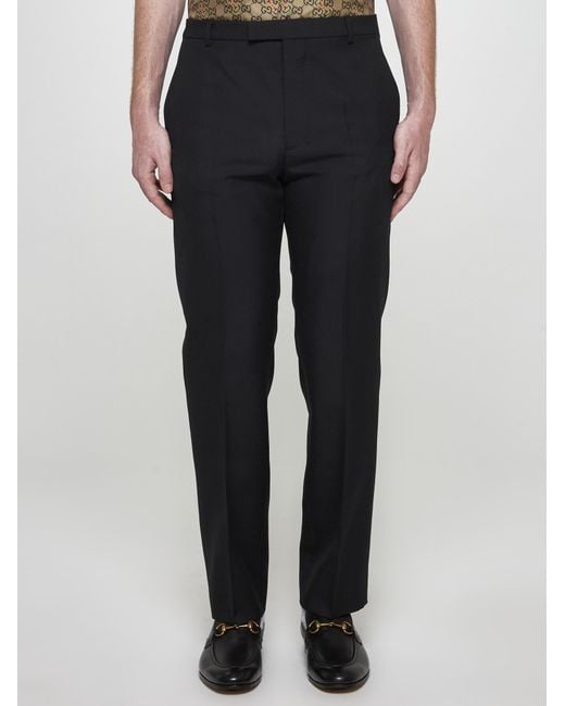 Gucci Blue Wool-blend Trousers for men