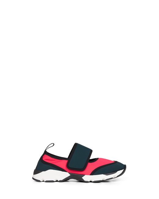 Marni White Fuchsia And Lycra Mary Jane Running Sneaker
