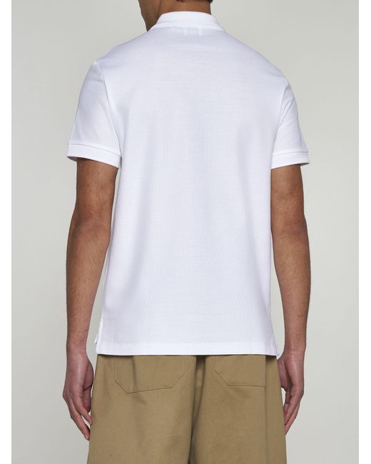 Burberry White Eddie Cotton Polo Shirt for men