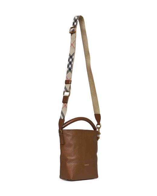 Burberry Brown Bucket Bag Hazel Mini B Clip
