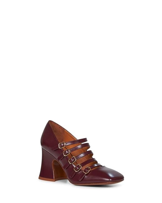 Chloé Purple Chloã Burnt Shiny Calf Leather Janis Pumps