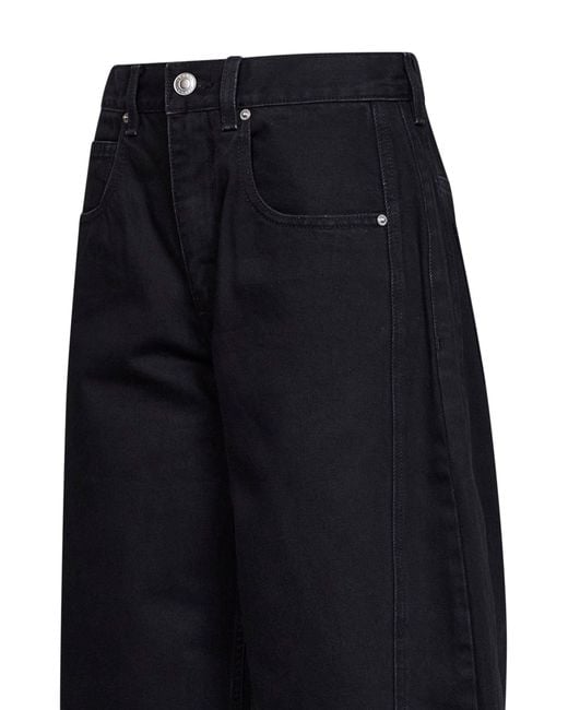 Isabel Marant Blue Faded Cotton Denim Oriane Barrel Jeans