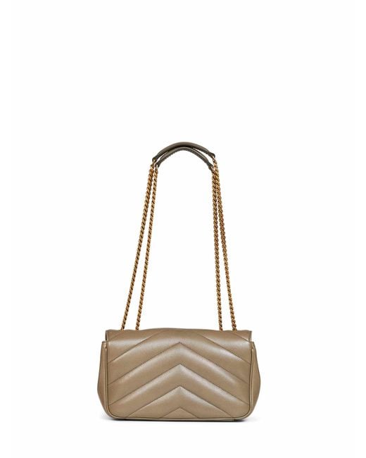 Saint Laurent Natural Dark Strong Moss Loulou Small Shoulder Bag