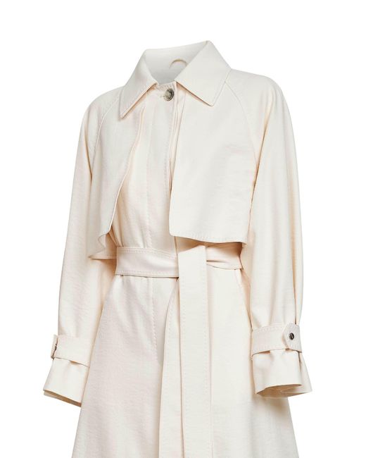 Herno White Fresh Crinkle Woven Belted Trench Coat