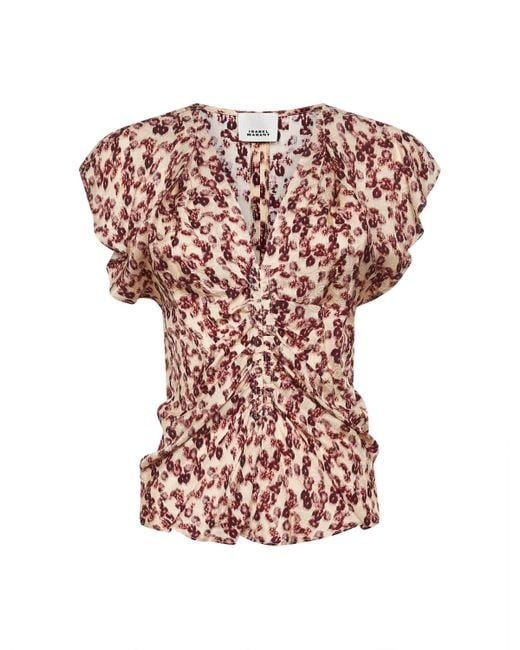 Isabel Marant Pink Floral Print Jacquard Lonea Top