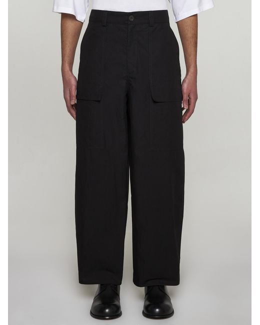 Studio Nicholson Black Howse Cotton Cargo Pants for men