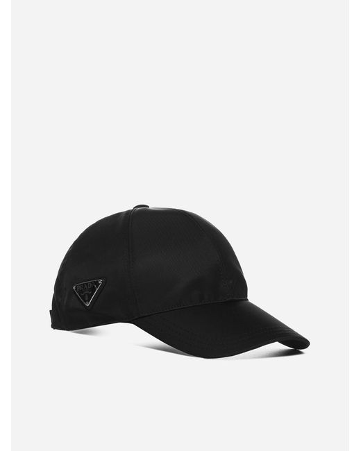 Prada Black Re-nylon Baseball Cap for men